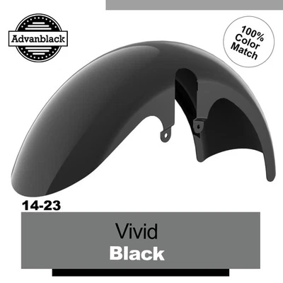 Guardabarros delantero negro vivo de 18" de ancho con neumático grueso para Harley Street Road King Glide Foto 1 de 4