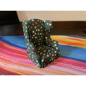 Dollhouse Miniature Artisan Anne Ruff Wingback Chair 1:12 - Picture 1 of 4