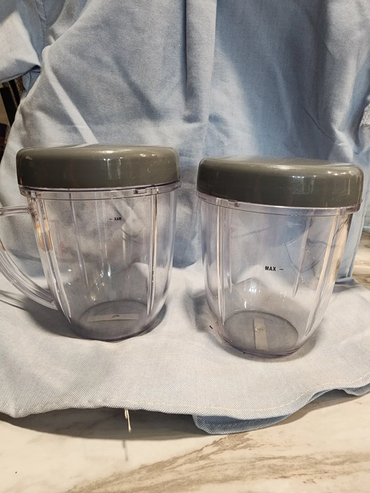 Lote de 2 tazas NutriBullet 24 y 16 oz con tapa y labio para NB-101B NB-101S NB-201 Foto 1 de 4
