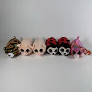 Teeny Tys Plush Lot Mini 3" Star Unicorn Trixy Ladybug Curly Pig Tiggy Tiger - Picture 1 of 9