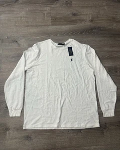 Polo Ralph Lauren long sleeve T Shirt XL White Mens NWT - Picture 1 of 10