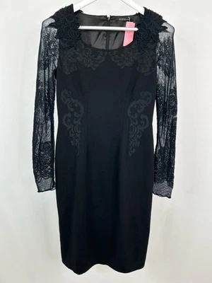 Vestido ELIE TAHARI Encaje Vaina Trabajo Clásico Elastizado Talla 6 Negro Mujer Foto 1 de 4