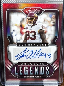 2022 Panini Absolute Jonathan Allen Red Absolute Legends Auto 19/75 AL-JA - Picture 1 of 2