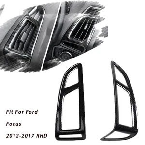2Pcs RHD Carbon Fiber ABS Air Condition Air Vent Cover Trim For Ford Focus 12-14 - Bild 1 von 6