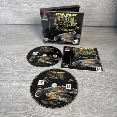 Star Wars Rebel Assault 2 II PS1 Complete Manual Big Box Playstation Black Label - Image 1 of 4