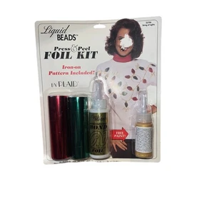 Vintage 90s Liquid Beads Press & Peel Foil Kit By Plaid Christmas String Lights - Bild 1 von 4