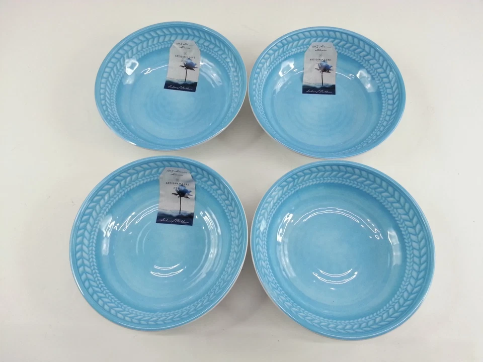 4 件 Artisan De Luxe 三聚氰胺室内室外 8 英寸汤沙拉碗蓝色 — 第 1/4 张图片