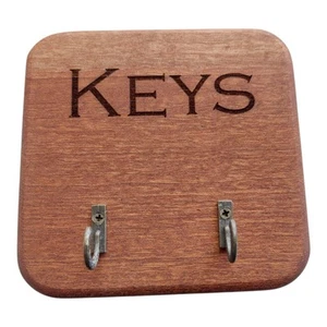 Rustic Key Hooks Handmade Wooden Key Holder Organiser Wall - Picture 1 of 2