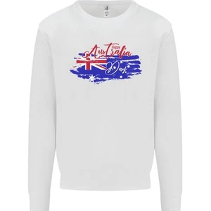 Happy Australia National Day Flag Kids Sweatshirt Jumper - Picture 1 of 31