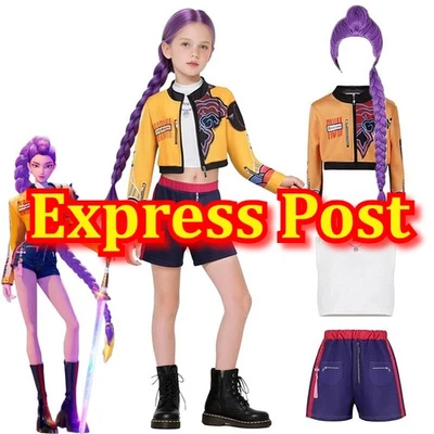 Kids Girl KPOP Demon Hunters Rumi Cosplay Costume Wig Rumi Fancy Dress Christmas - image 1 of 4