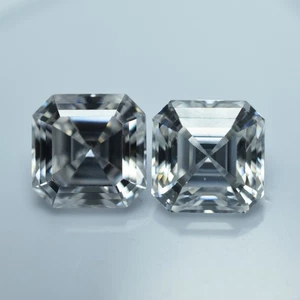 Moissanite 8.5x8.5 MM Pair CERTIFIED VVS1 D Color Square Cut Loose Gemstone - Picture 1 of 10