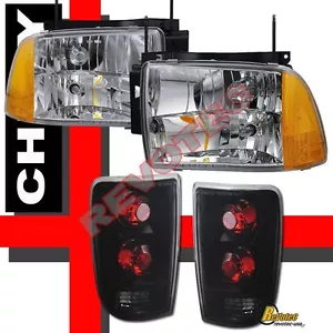 1995 1996 1997 Chevy Blazer S10 LT LS Headlights Chrome & Tail Lights Dark Smoke - Foto 1 di 3