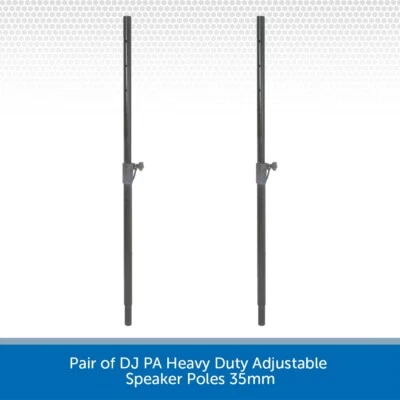 Pair of DJ PA Heavy Duty Adjustable Speaker Sub Satellite Poles 35mm Sound Disco - Image 1 of 4