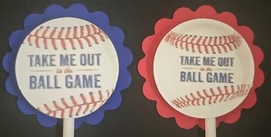 Baseball Theme Cupcake Toppers Set of 24 - Picture 1 of 1