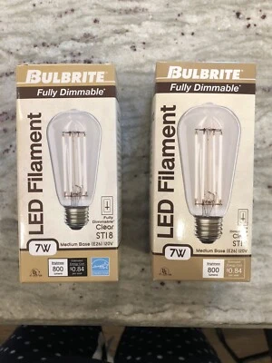 Bulbrite Fully Dimmable LED Filament ST18 Clear Light Bulb - Image 1 of 2