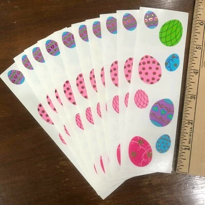 10 adesivos de ovos dourados Mrs Grossmans tingidos de primavera feliz Páscoa ucraniano russo - Imagem 1 de 3