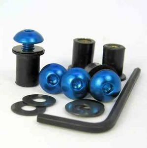 Honda CB600F Hornet 1998-2006 Blue Aluminium 4 Bolt Screen Kit - Picture 1 of 4