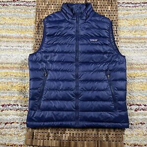 Patagonia Down Sweater Puffer Vest Blue Full Zip Goose Down Men’s Size Medium M