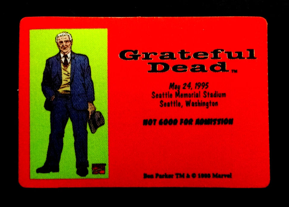 Grateful Dead Backstage Pass Seattle WA 5/24/95 5/24/1995 Ben Parker Marvel GD - Image 1 of 4