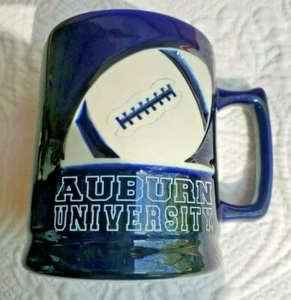 Auburn University Tigers Football 16-ounce 3-D Heavy Coffee Mug Blue/White - Picture 1 of 8
