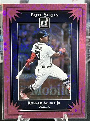 2019 Donruss #ES1 Ronald Acuna Jr. Elite Series Pink Fireworks - Image 1 of 2