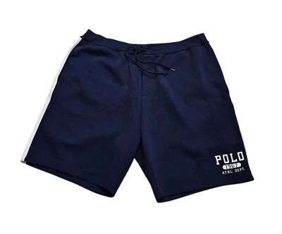 Bermuda Polo Ralph Lauren 1967 Athletic Dept malha dupla academia masculina marinha 2XB Preppy - Imagem 1 de 4