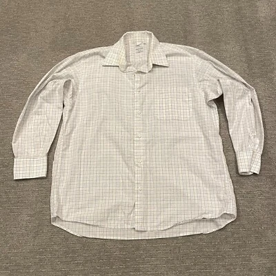 Lorenzo Uomo Shirt Mens 41 16 White Check Button Up Pocket Dress Italy Classic * - Image 1 of 4