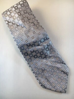 Corbata de hombre Jones New York 100 % seda gris diseñador geométrico Foto 1 de 4