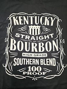 Kentucky Bourbon Men's Solid Black Short Sleeve Graphic Print Tshirt Size 3XL... - Picture 1 of 9