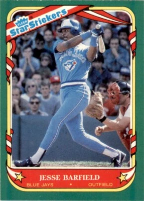 1987 Fleer Star Stickers. Jesse Barfield . Toronto Blue Jays #4 - Image 1 of 2