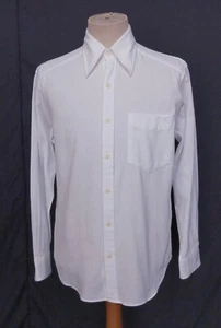 Yohji Yamamoto Durban AAR White Woven Striped Cotton Men's Casual Shirt L/S M - Picture 1 of 9
