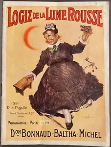 1928 Theater Program Logiz de la Lune Rousse Red Moon Rue Pigalle Paris France - Picture 1 of 10