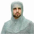 Butted Chainmail Coif Zinc Finished 8 mm Chain mail Hood Reenactment LARP