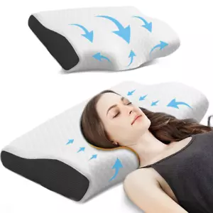 Cervical Contour Memory Foam Pillow Orthopedic Ergonomic Neck Support Pillow AU - Picture 1 of 10