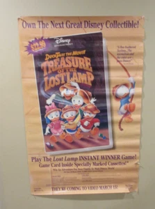 1991 Disney DuckTales Treasure of the Lost Lamp VHS Release Contest Promo Poster - Picture 1 of 7