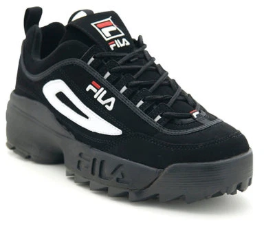 Fila FW04544-014: Zapatilla deportiva para correr Disruptor II negra/blanca/roja vintage para niños/mujeres Foto 1 de 4