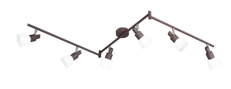 Wofi LED Deckenstrahler EVE Braun 6-Flammig 230V 6x5W 3000K Warmweiß 2400Lumen - Bild 1 von 1