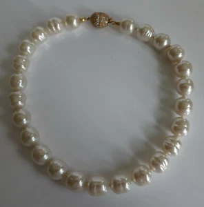 Impresionante Miriam Haskell sin firmar Enorme Collar de Perlas Barrocas de 1 Hebra - Imagen 1 de 9