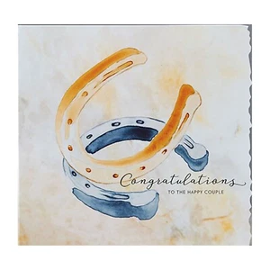 Equestrian Wedding Anniversary Greeting Card Congratulations Blank Inside - Picture 1 of 2