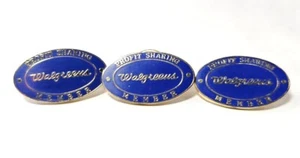 Vtg Walgreen Profit Sharing Member Award Lapel Pin Lot Of 3 - Picture 1 of 5