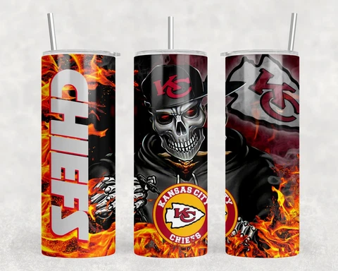 Chiefs  Skull 20 oz Tumbler Cover