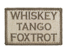 Whiskey Tango Foxtrot Tactical Funny Hook Loop Embroidered Morale Tags Patch SUB