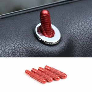 Fit For Benz GLK 2009 2010-2015 Red Aluminum Inner Door Lock Down Bolt Trim 4PCS - Foto 1 di 9