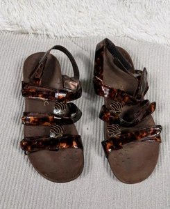 Vionic Women's Brown Size 11 Leather Tortoise Strappy Sandals 44AMBER TVW1275 - Picture 1 of 11