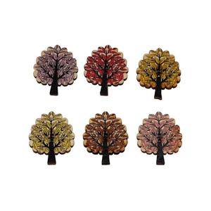 30pcs Tree-Shaped Wooden Buttons for Scrapbooking & Sewing DIY Crafts 32x24mm - Picture 1 of 6