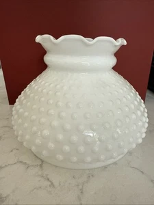 Vintage Hurricane White Hobnail Milk Glass Lamp Shade 8" - Picture 1 of 8