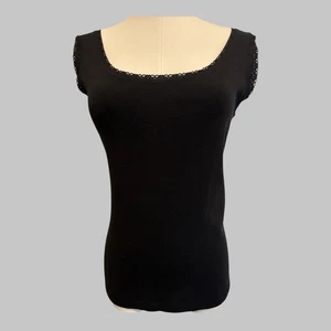 Y2K Jones New York Sport Whimsigoth Fairy Grunge Black Lace Cami Tank Top Size L - Picture 1 of 8