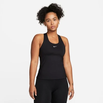 Nike E3656 Women Swoosh Medium Support Padded Sports Bra Tank Top, Black Size XS - Image 1 of 4