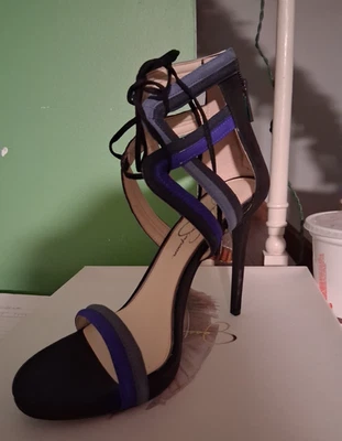 JESSICA SIMPSON 9M JS-RENSA COMBO TERCIOPELO AZUL RIO NOBUCK NUEVO EN CAJA Foto 1 de 4