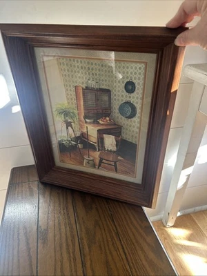  Quadro antigo Hoosier armário impressão 17" x 14" vintage 1981 Homco C Wray  - Imagem 1 de 4